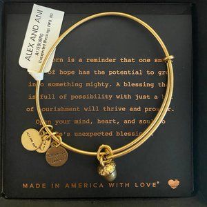 Alex and Ani Acorn Charm Bracelet